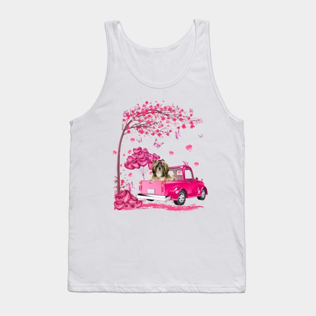 Valentine's Day Love Pickup Truck Shih Tzu Tank Top by cyberpunk art